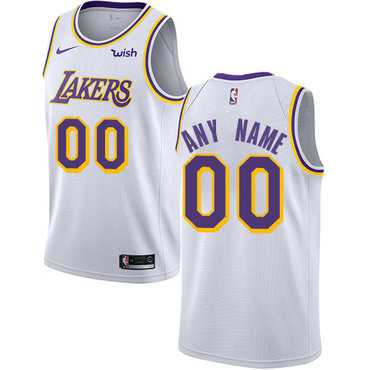 Men & Youth Customized Los Angeles Lakers White Association Edition Nike Jersey->customized nba jersey->Custom Jersey